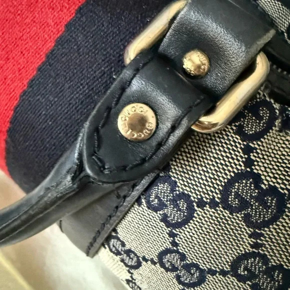 Gucci Blue and Red Striped Boston Bag - Picture 10 of 17